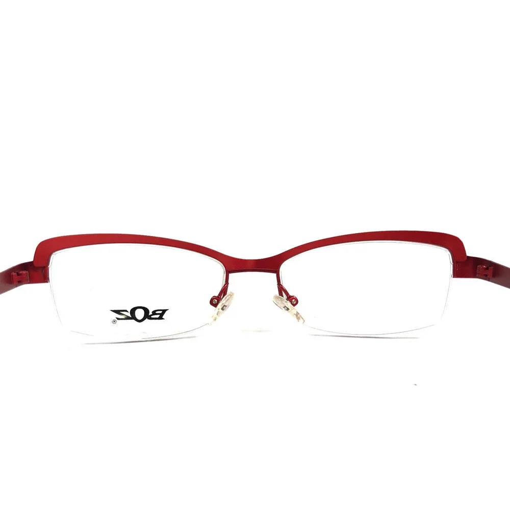 BOZ Eyeglasses Frames VIOLET 3030 Red Spiral Pattern Shiny Half Rim 53-17-140